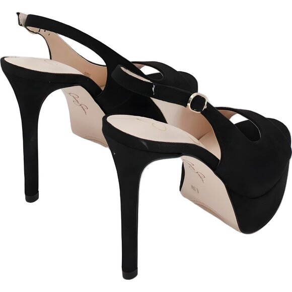 Jessica Simpson Sibilla Slingback Platform Peep Toe Heels Black Women's US 6.5M - Picture 3 of 6